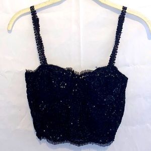 Sparkly black corset top